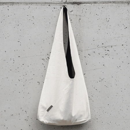 Torba dwustronna, organiczna, oversize - Naturalna biel - czerń