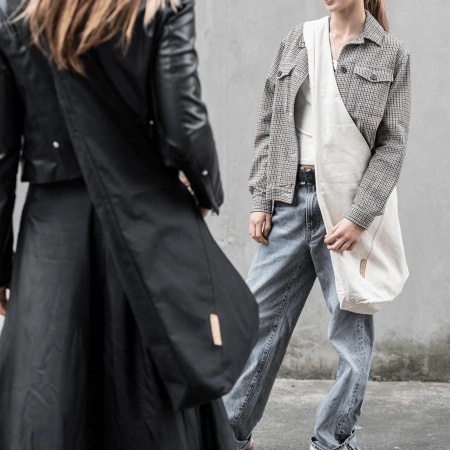 Torba dwustronna, organiczna, oversize - No 3 Czerń/biel