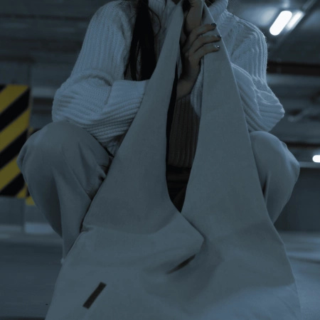 Torba dwustronna, organiczna, oversize - Naturalna biel - czerń