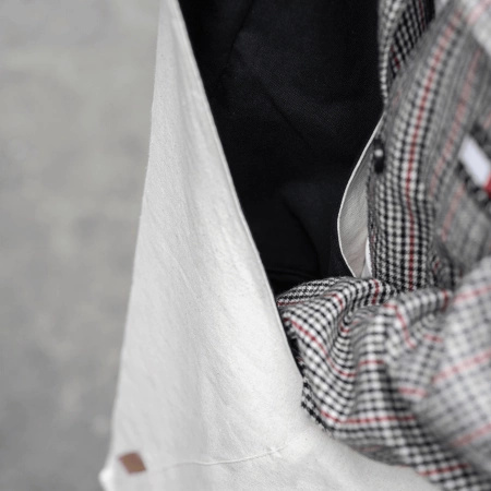 Torba dwustronna, organiczna, oversize - Naturalna biel - czerń