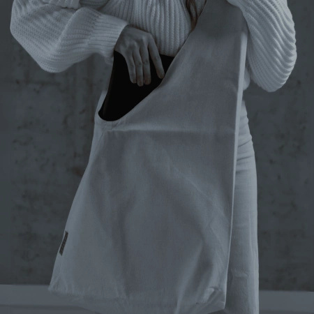 Torba dwustronna, organiczna, oversize - Naturalna biel - czerń