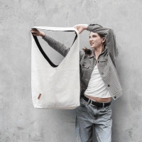 	Torba dwustronna, organiczna, oversize - Naturalna biel - czerń